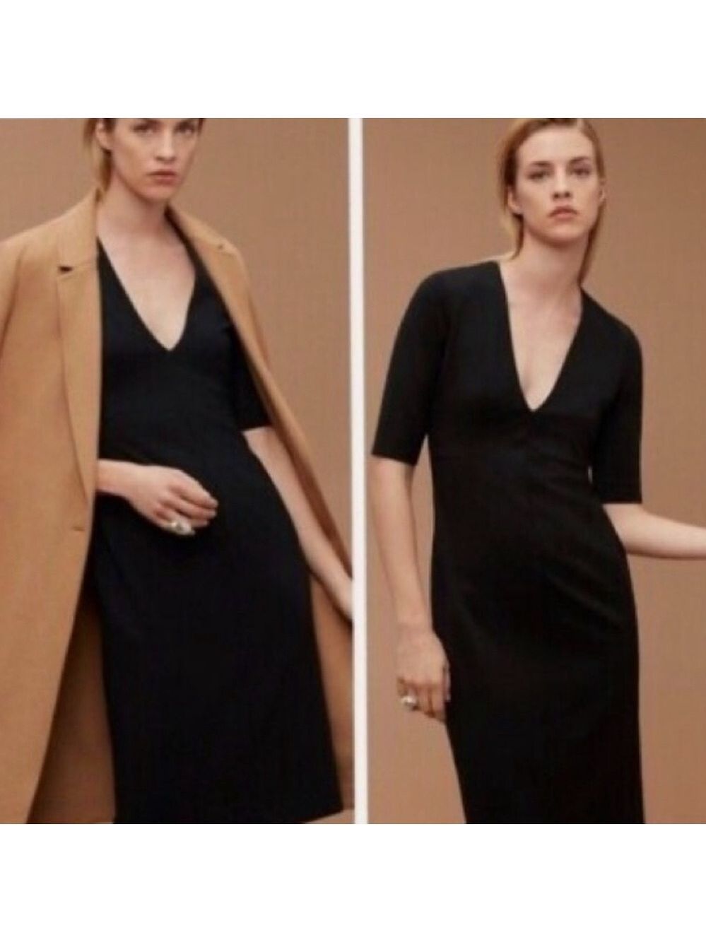 Babaton black V line dress Leon pencil dress